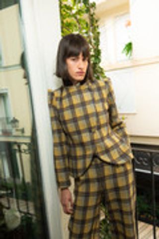 Chaqueta Luzern Lana Cuadros Amarillo Amarillo / L