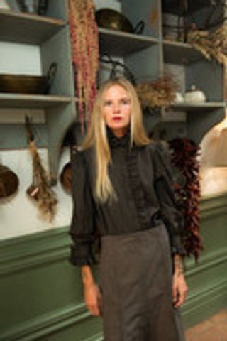 Blusa Rigi Volantes Marrón Marrón / XL