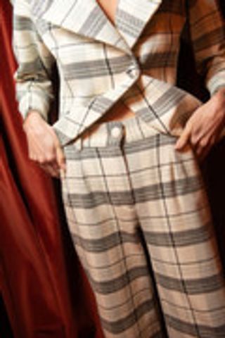 Pantalón Frosted Cuadros Beige y Verde Blanco / XL