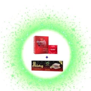 COMBO - Durex Feel Thin 3 Kom + Diblong Voćna Pločica Za Odrasle 30G