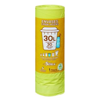 Bolsa Bas.Selex 50% Plastico Reciclado Aut.A.55X60Cm 30 Und