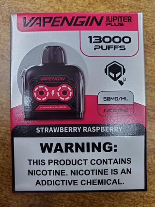 VAPENGIN Jupiter Plus Strawberry Raspberry Pod, 13000 Puffs
