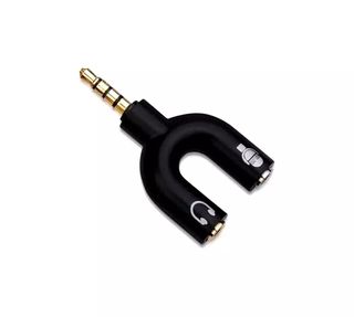 3.5mm Stereo Audio 1Male to 2 Female Headphone Mic TRRS Y Splitter Cable Adapter