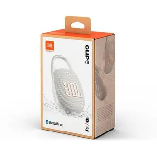 JBL Clip 5 White Bluetooth Speaker
