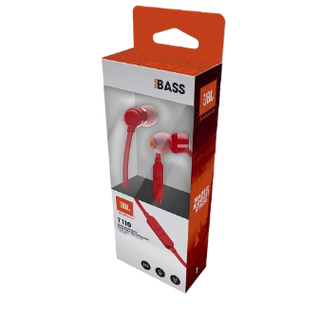 JBL T110 Red Wired In-Ear Headphones with Mic