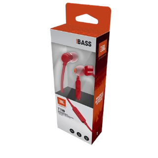 JBL T110 Red Wired In-Ear Headphones with Mic