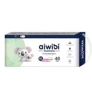 AIWIBI PREMIUM BABY DIAPERS EXTRA LARGE JUNIOR 5(12-18KG)40PCS.