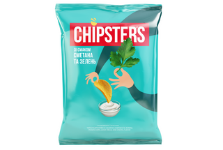 Чипси Chipsters Сметана та зелень 100г 1шт