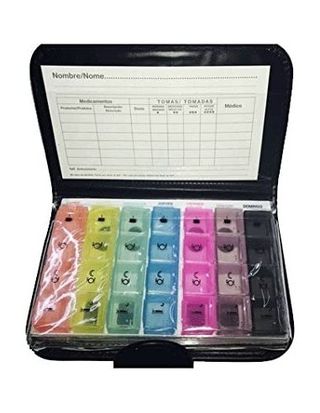 PASTILLERO SEMANAL EN CARPETA DERNOVE DISEÑO COMPACTO