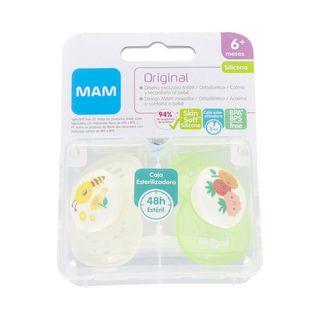 CHUPETE SILICONA MAM ORIGINAL + 6 M PACK DOBLE VERDE