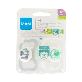 CHUPETE SILICONA FISIOLOGICO MAM AIR + 6 MESES MATT N PACK DOBLE