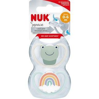 CHUPETE SILICONA NUK SPACE 0 - 6 MESES 2 UNIDADES RANA