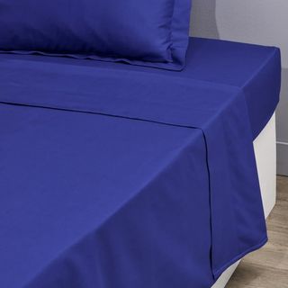 TEX Drap plat 2 places Marine 100% Coton