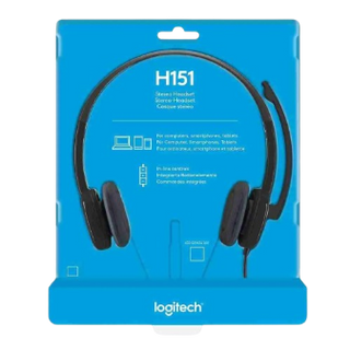 Logitech H151 Stereo Headset, Black