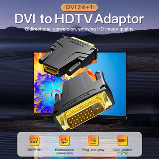Mindpure DVI 24+1 მამრობითი to HDTV მდედრობითი ადაპტერი გადამყვანი კაბელი ორმხრივი მიმართულების პლასტმასის მონიტორისთვის - 00548