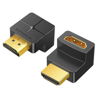 Mindpure ადაპტერი HDMI M/F 90 დახრილი ადაპტერი ზემოთ (შავი) - 00547