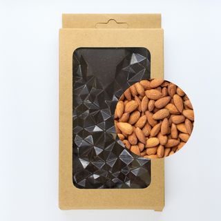 შავი შოკოლადის ფილა (100გ) ნუშით