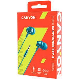 CANYON SEP-3 MIC Earphones, 1.2M, Blu-Green