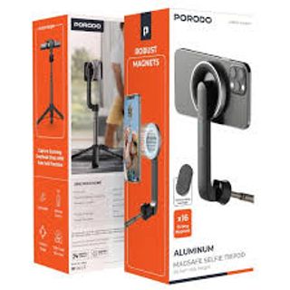 **PORODO Magnetic Selfie Stick with Tripod, 64.5cm**  

- **Brand:** PORODO  
- **Color:** Black  
- **Type:** Selfie Stick  
- **Extendable Length:** 64.5cm  
- **Features:**  
  - 3-leg tripod  
  - Remote control