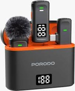 **PORODO Wireless Collar Microphone, Black**