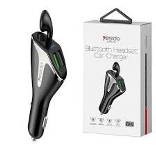 YESIDO Y37 Bluetooth Headset Car Charger, Black