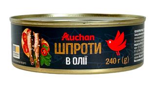 Шпроти Auchan в олії з/б 240г