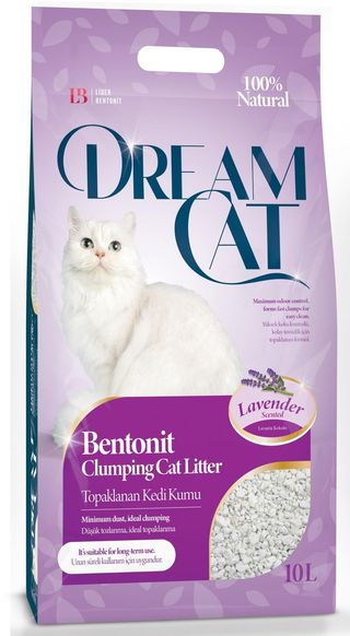 DREAM CAT Lavander grudvajući mineralni posip za mačke, s mirisom, 10L