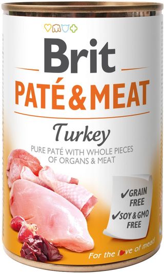 Canned dogs "Brit" with turkey meat 400g