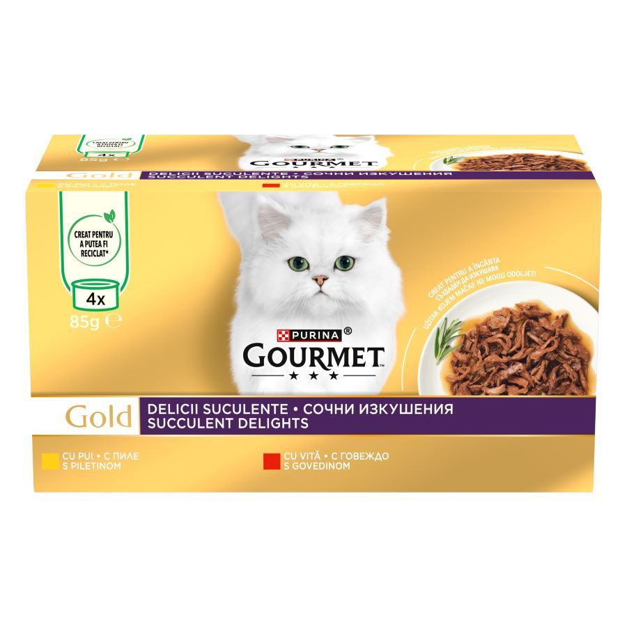 Gourmet Gold Храна за котки Сочни изкушения Пиле 4x85 340 ГР