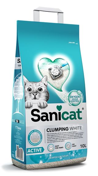 10 L Sanicat Cumpling White Marseille Active Areia para gatos