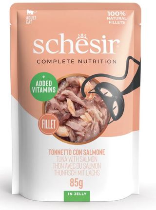 Schesir Adult Atum com Robalo saqueta para gatos - 85GR