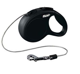 Flexi New Classic trela extensível com cabo preto - S