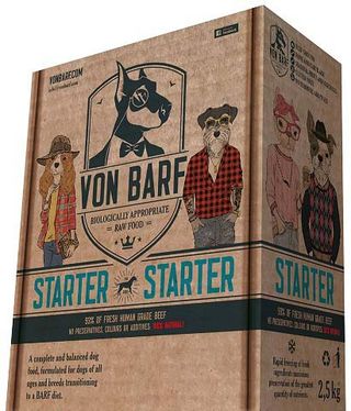 Von BARF Starter, sirova zamrznuta hrana za pse, 20x125g