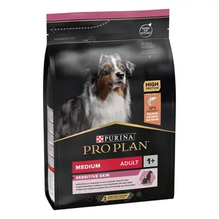 Pro Plan Medium Adult Sensitive OptiDerma Salmão ração para cães - 3KG