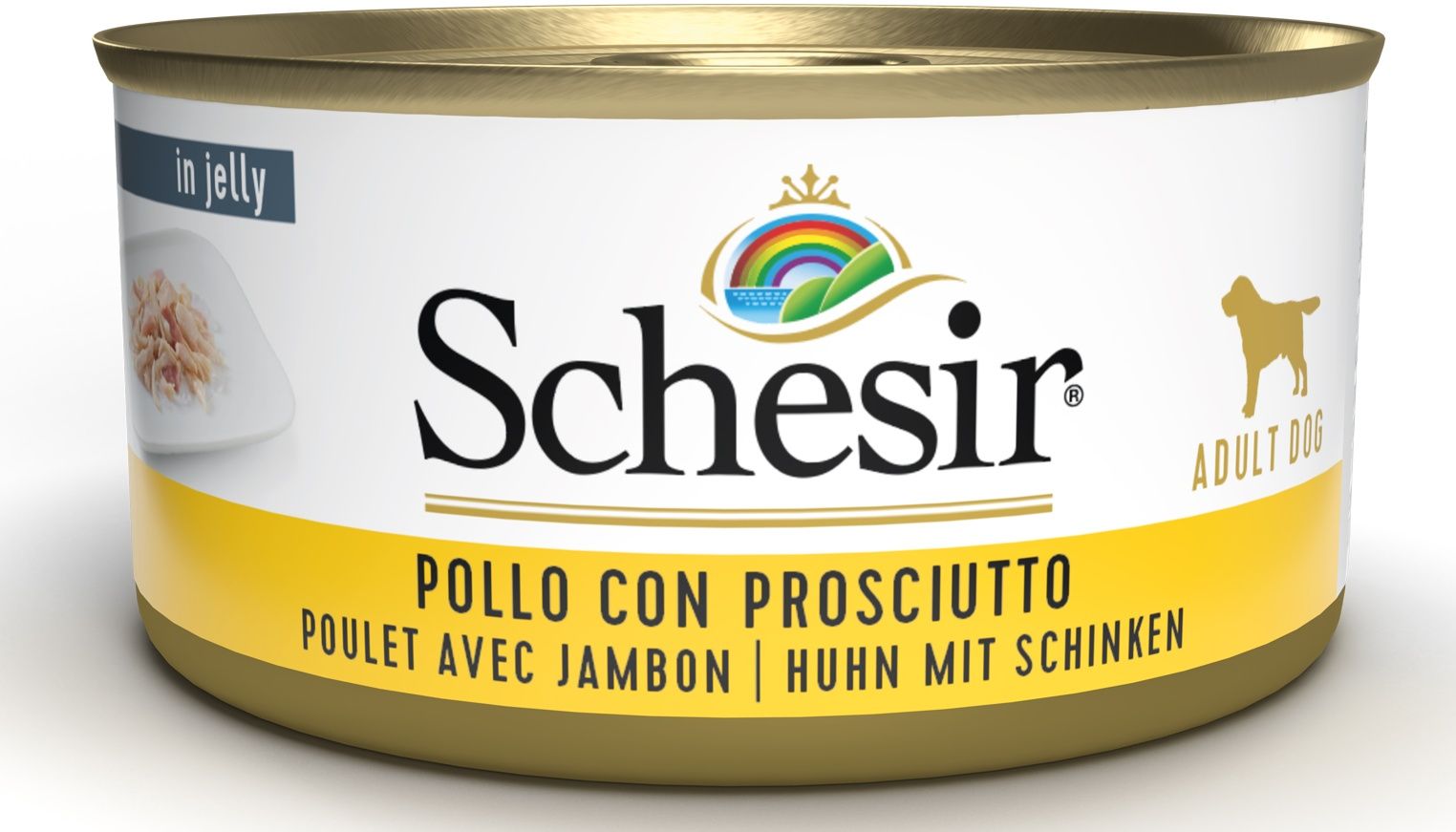 Schesir Adult Frango e Presunto lata para cães - 150GR