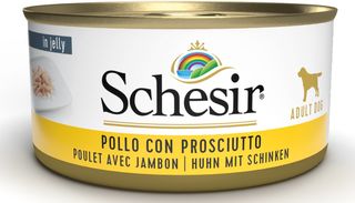 0.15 KG Schesir Adult pollo con jamón lata para perros
