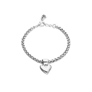 Pulsera de cadena con detalle de corazón bañado en plata de ley