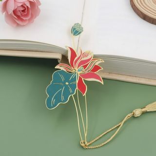 Umjetnički metalni obilježivač za knjige sa motivom crvenog lotosa