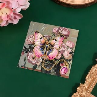 Umjetnički metalni obilježivač za knjige sa motivom ružičastog vrta ruža