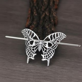 Set ukosnice od antičkog srebra sa motivom leptira