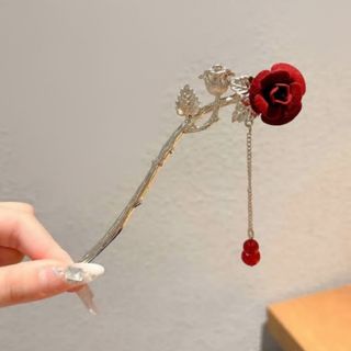 Antik Srebrni Štapić za Kosu sa Kristalima i Visuljcima