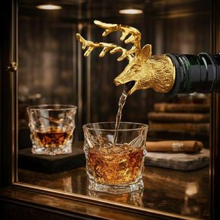 Umjetnički metalni nastavak za sipanje u zlatnoj boji u obliku glave jelena