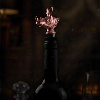 Umjetnički metalni zatvarač za flaše u boji Rose Gold u obliku glave nosoroga