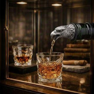 Umjetnički metalni nastavak za sipanje u boji antiknog srebra u obliku glave orla