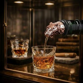 Umjetnički metalni nastavak za sipanje u "Rose Gold" boji u obliku glave leoparda