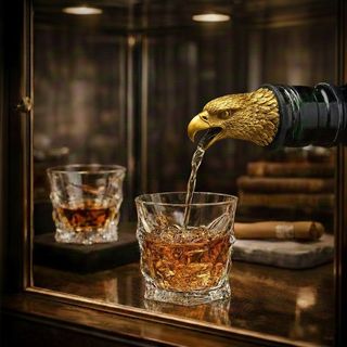 Umjetnički metalni nastavak za sipanje u zlatnoj boji u obliku glave orla