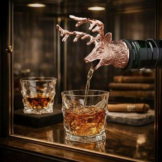 Umjetnički metalni nastavak za sipanje u "Rose Gold" boji u obliku glave jelena