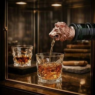 Umjetnički metalni nastavak za sipanje u boji "Rose Gold" u obliku glave lava