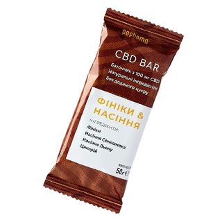 Pephemp (Пепхемп) СBD (КБД) BAR батончик з канабідіолом фініки та насіння 50 г