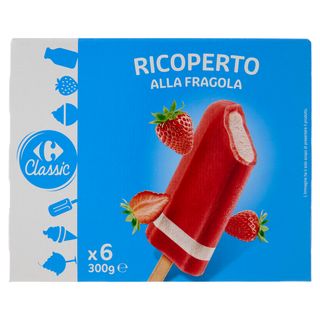 Carrefour Classic Ricoperto Fragola 6x50g